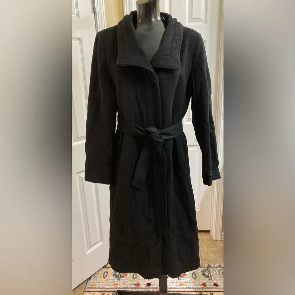 NEW Cole Haan Women's Slick Belted Long Coat Size 12